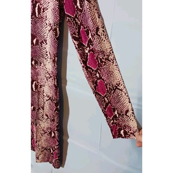 Diane Von Furstenberg Reina Silk Dress Pink Snake Python Print Shift Magenta Sz4 - Picture 4 of 8